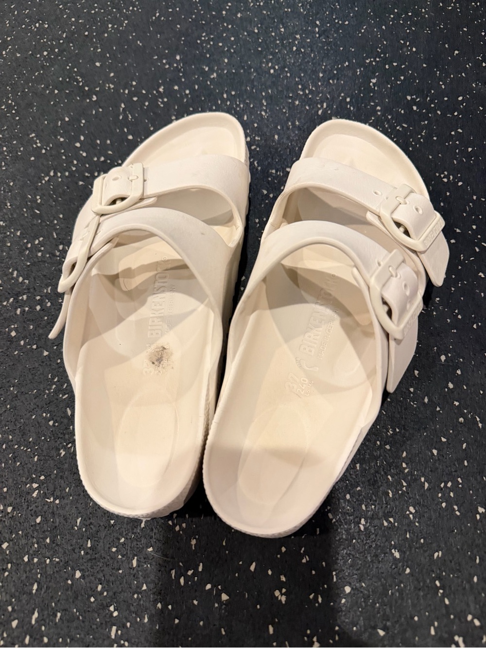 White Adjustable Double-Buckle Women's Birkenstock Slide Sandals